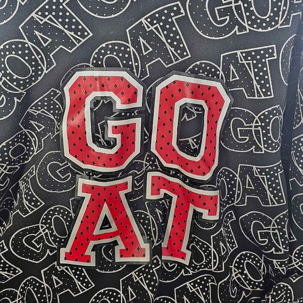 Black and White with a Little Red GOAT All Over Fleece Sweatshirt - Men's XL
